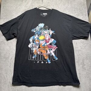 Naruto Shippuden Anime Graphic Tee Black Oversized Otaku‎ Streetwear 3XL